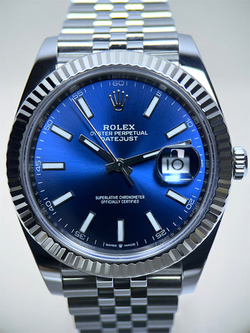 Rolex Datejust 41 Blue Dial Fluted Jubilee